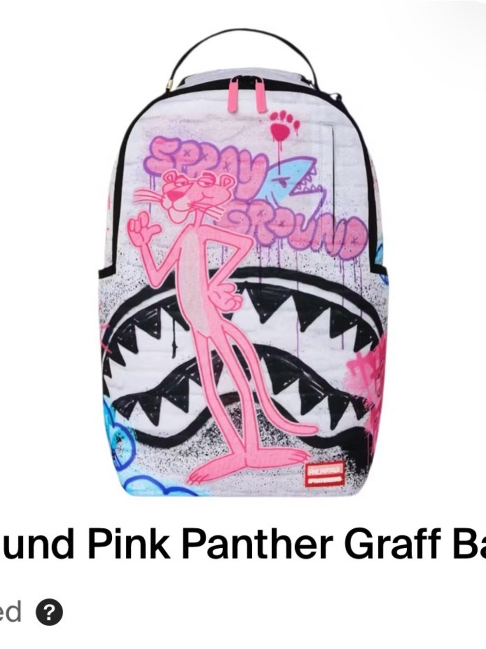Sprayground Pink Panther Graffiti Backpack in Pink, Black, Blue
